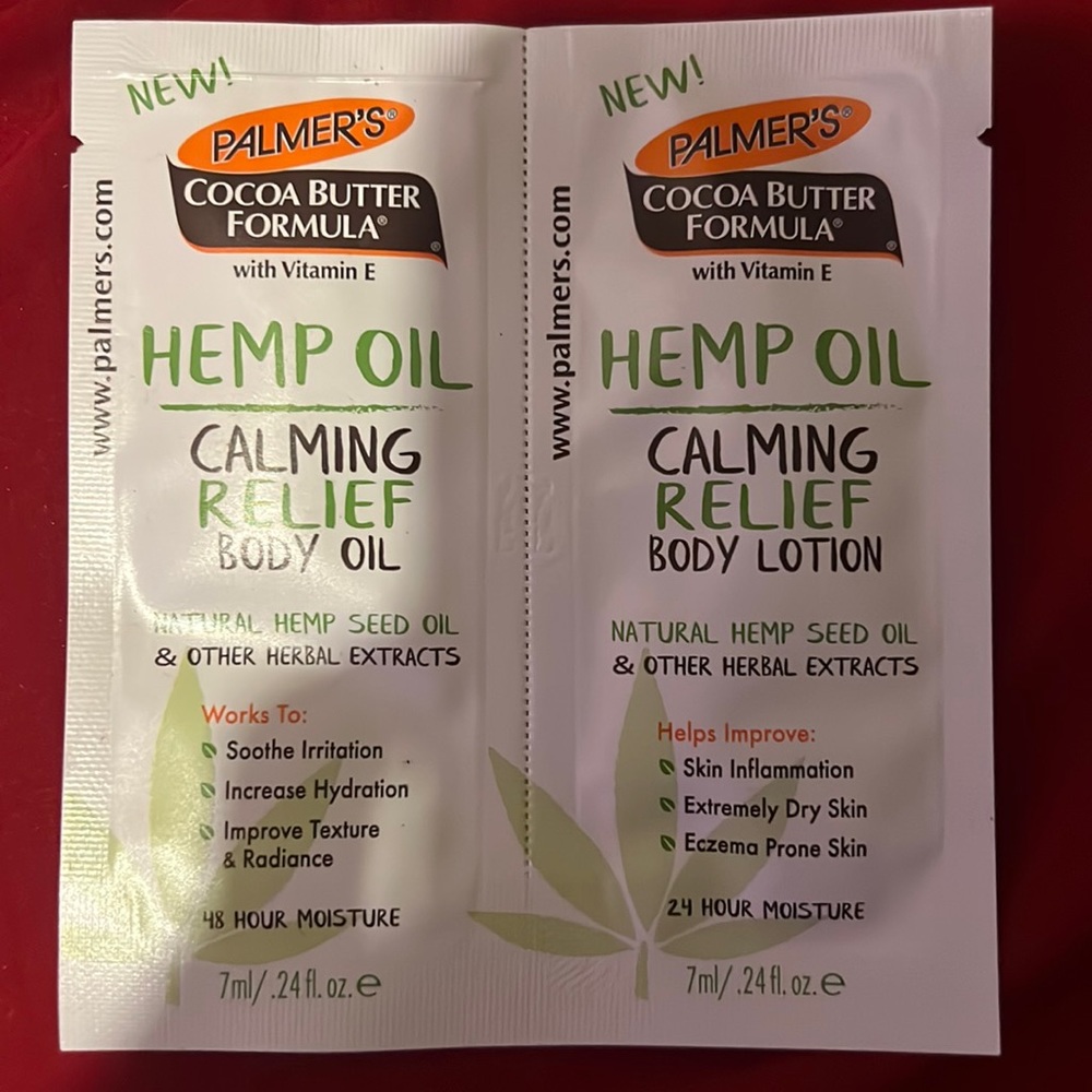 Body oil and lotion sample